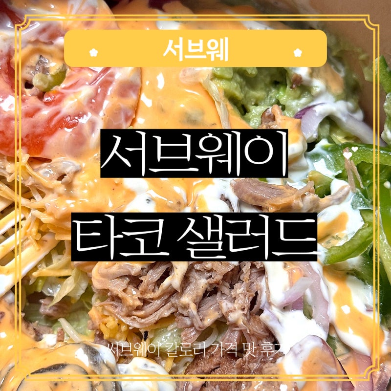 서브웨이 타코 샐러드 꿀조합 추천 써브웨이 칼로리 가격 맛 후기 총정리