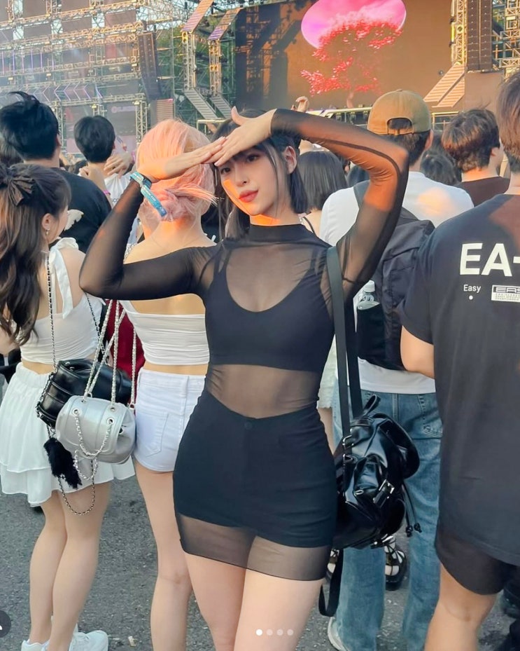  남자들이 좋아하는 패션, 공서희 치어리더 여자 올블랙 코디