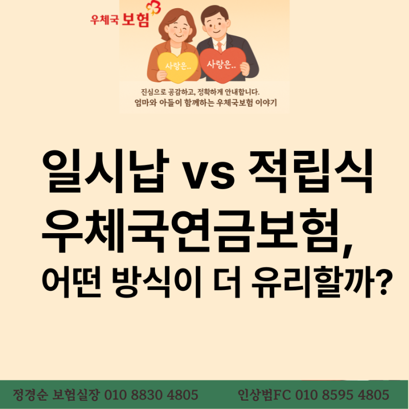 일시납 vs 적립식 우체국연금보험, 어떤 방식이 더 유리할까?