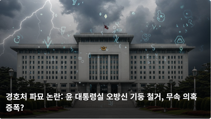  경호처 파묘 논란: 윤 대통령실 오방신 기둥 철거, 무속 의혹 증폭?