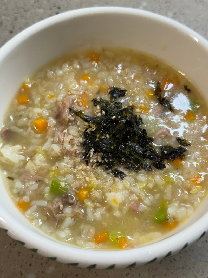 참치죽 끓이는법 레시피 / 참치야채죽 만들기 초간단 참치요리