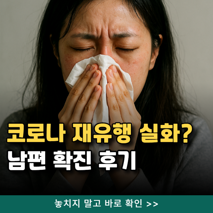  코로나 재유행 증상이 다르네요.. 남편이 갑자기 확진