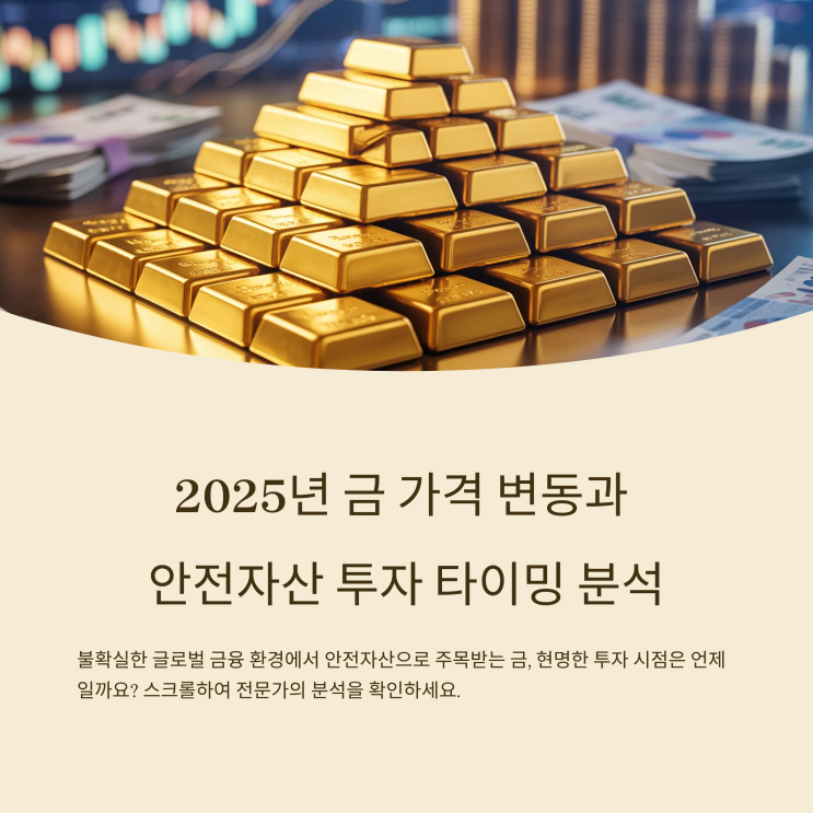  2025년 금 가격 변동과 안전자산 투자 타이밍 분석