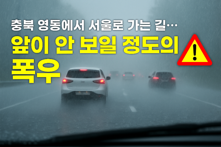  충북 영동에서 서울로 가는 길…앞이 안 보일 정도의 폭우