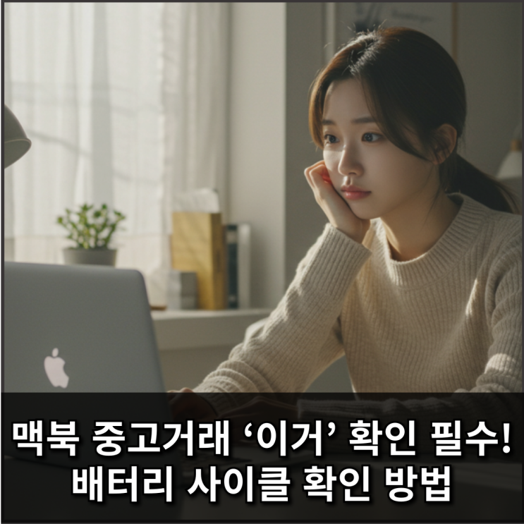  맥북 중고거래 ‘이거’ 확인 필수! 배터리 사이클 확인 방법