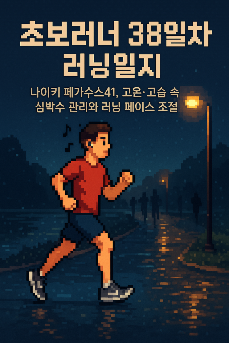  초보러너 38일차 러닝일지 – 나이키 페가수스41, 고온·고습 속 심박수 관리와 러닝 페이스 조절