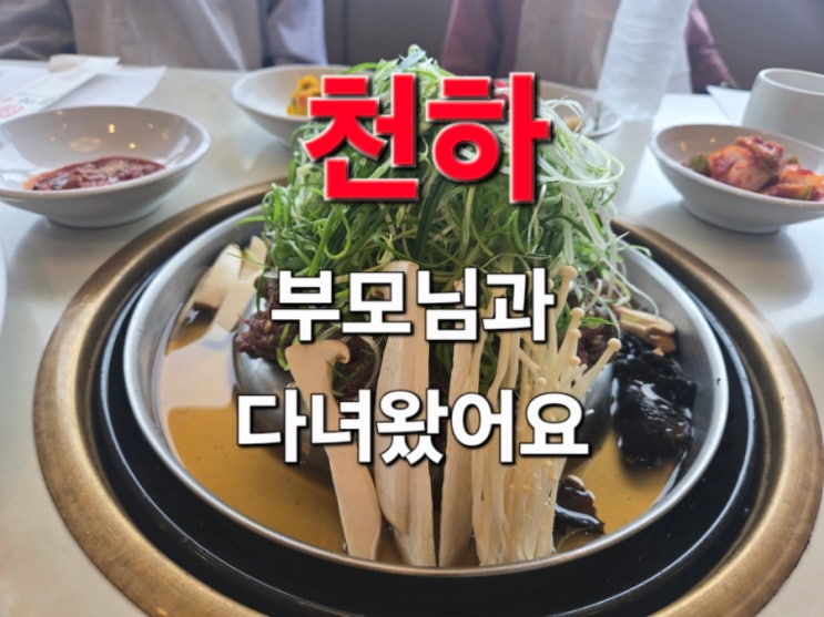  [대전/유성구] 하천 뷰 보면서 한우불고기 & 평양냉면, ‘천하’ 부모님과 다녀온 후기