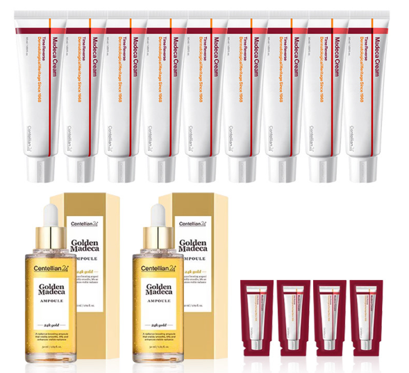  동국제약 마데카 크림 타임리버스 시즌7 50ml 9+골든앰플 2+샘플 4 – 피부 탄력 & 주름 개선 세트, 특별 혜택(11%️)