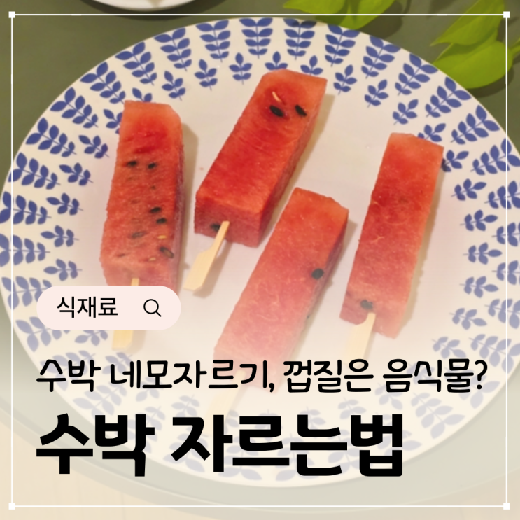  수박 자르는법 네모 썰기, 수박껍질 분리수거 음식물일까?