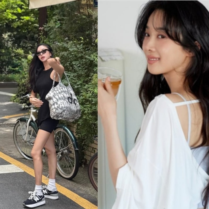 연예인 에슬레저룩 김윤지 이청아 운동복 코디