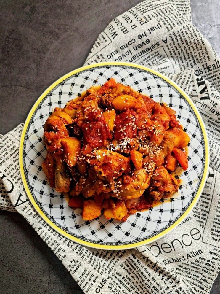  토마토 닭볶음탕 만들기 고추장 양념 닭도리탕 만드는법 레시피 밑간꿀팁!