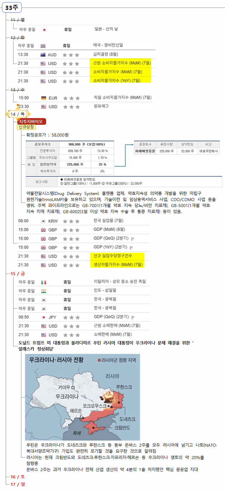 8월 14일(목) 증시캘린더 / 해외마감시황 : 네이버 블로그