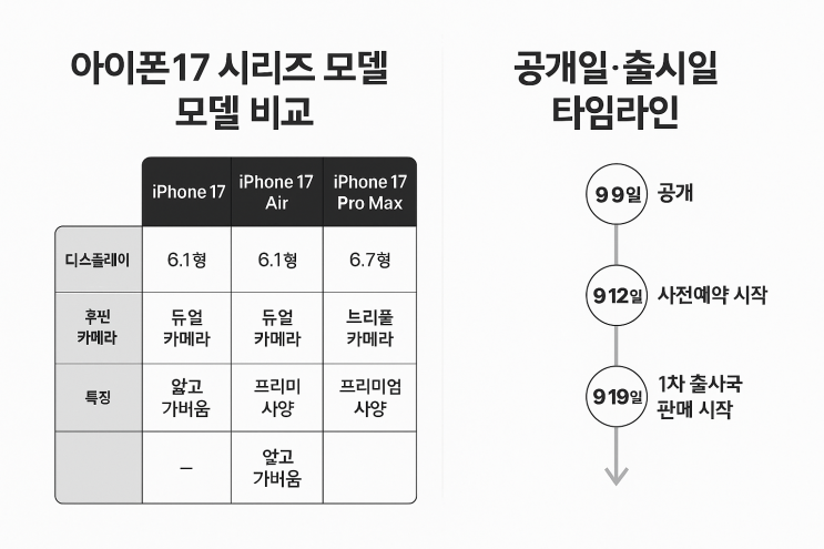  아이폰17 시리즈, 9월 9일 공개 유력…한국은 또 1차 출시 제외? 출시일은?