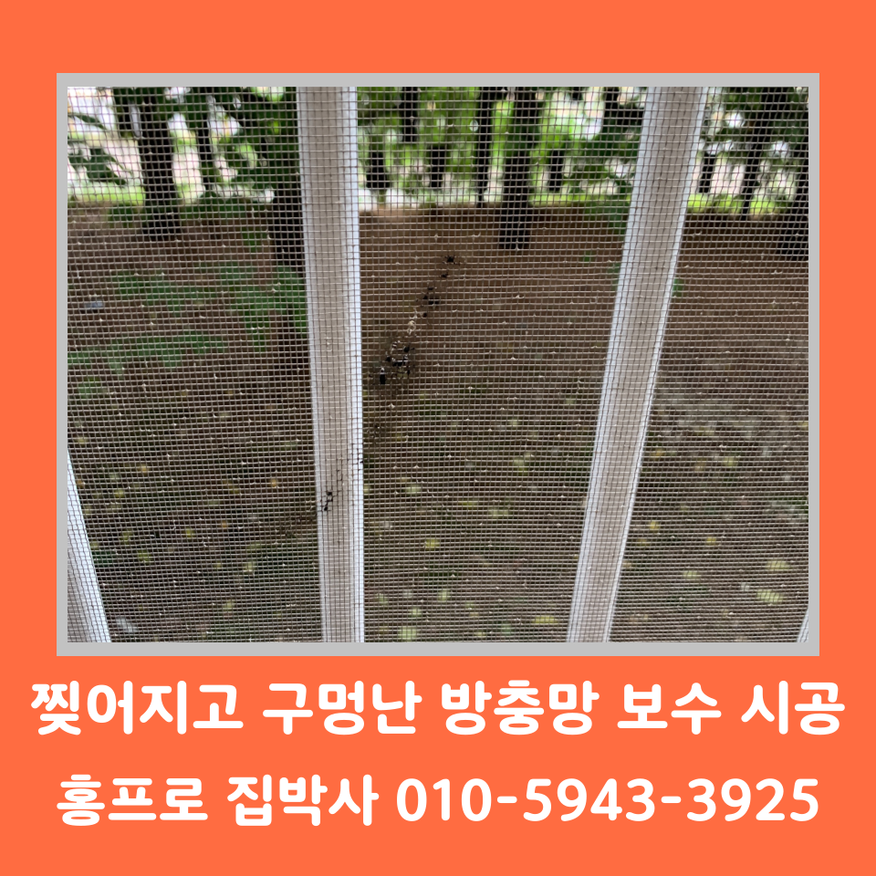 방충망 찢어짐 구멍 보수 셀프 교 방법 및 비용 (동탄)