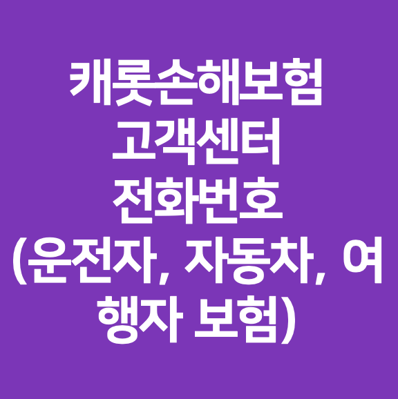 캐롯손해보험 고객센터 콜센터 전화번호 (운전자, 자동차, 여행자)