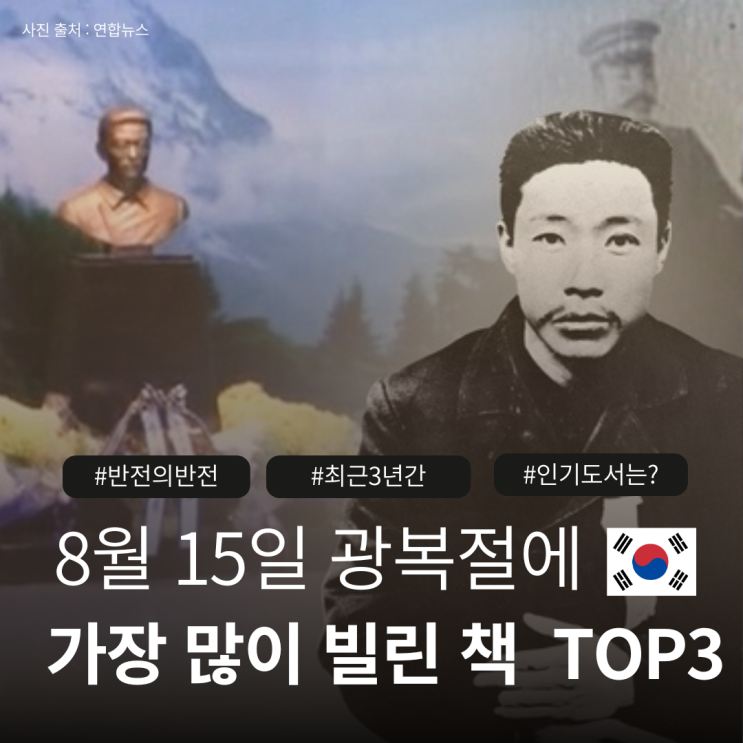  광복절, 사람들이 가장 많이 빌린 책의 반전 TOP3