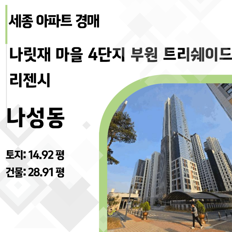  세종시 나성동 나릿재 마을 4단지 부원 트리쉐이드 리젠시 아파트 경매