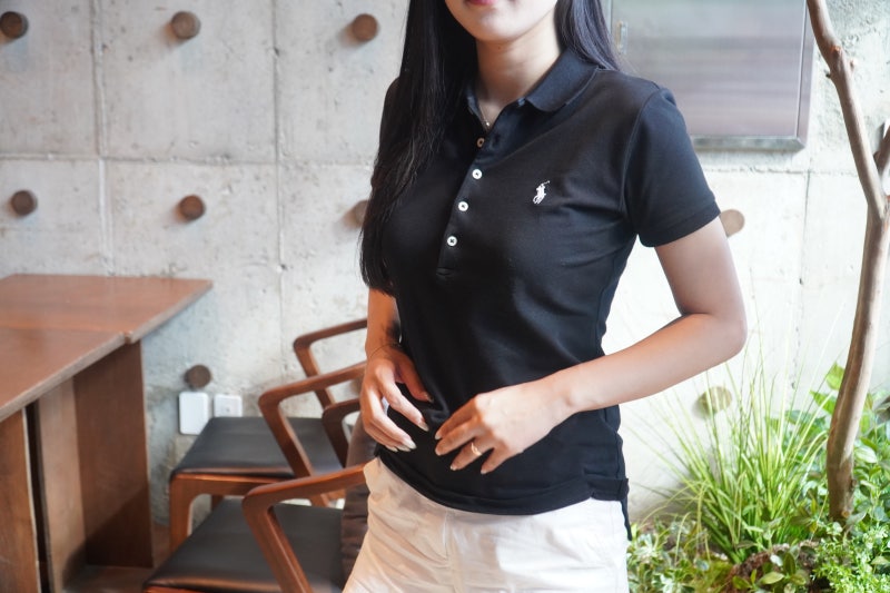 폴로 랄프로렌 카라티 여성 슬림핏 스트레치 폴로 셔츠 S사이즈 블랙 후기