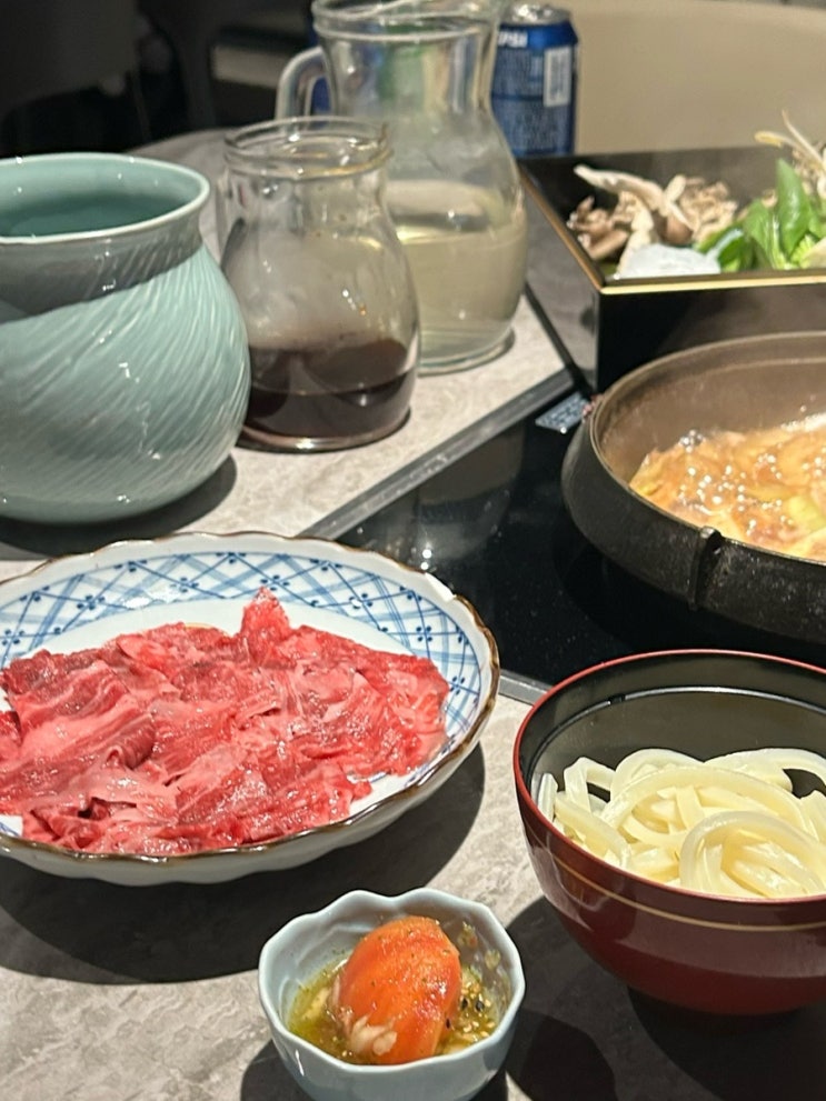  강남 모임장소 더리버사이드 호텔 카와베 무한리필 스키야키 샤브샤브