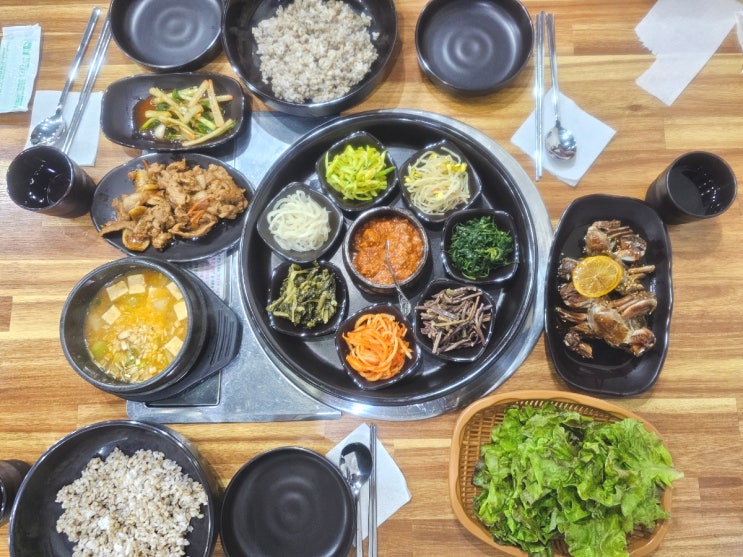  제주 산방산맛집 [보리타작 제주산방산점] : 보리밥정식 제주황게간장게장 후기