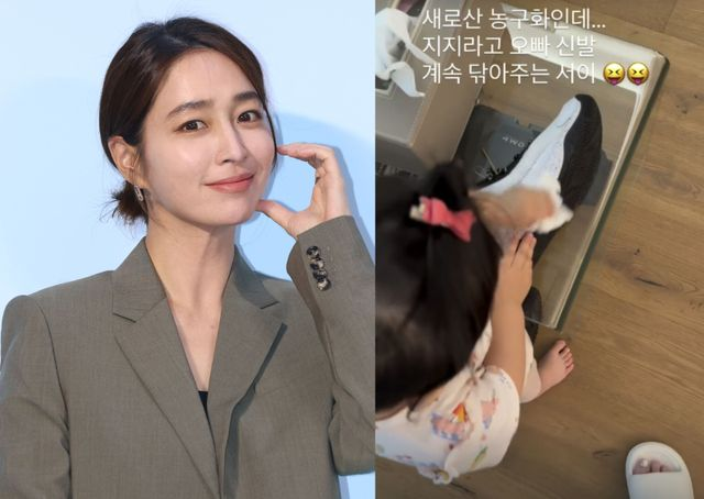  이민정이병헌 ‘19개월’ 딸, 벌써 야무져 “오빠 새 신발 지지라고…”