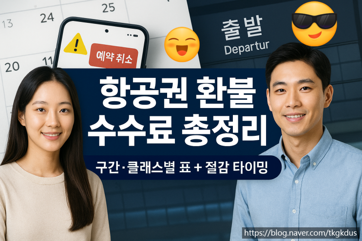 항공권 환불 수수료 총정리: 구간·클래스별 표 + 절감 타이밍