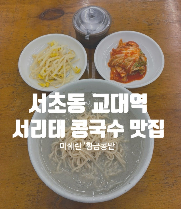  서초동 교대역 직장인 콩국수 맛집, 미쉐린 가이드 '황금콩밭' 서리태 콩국수