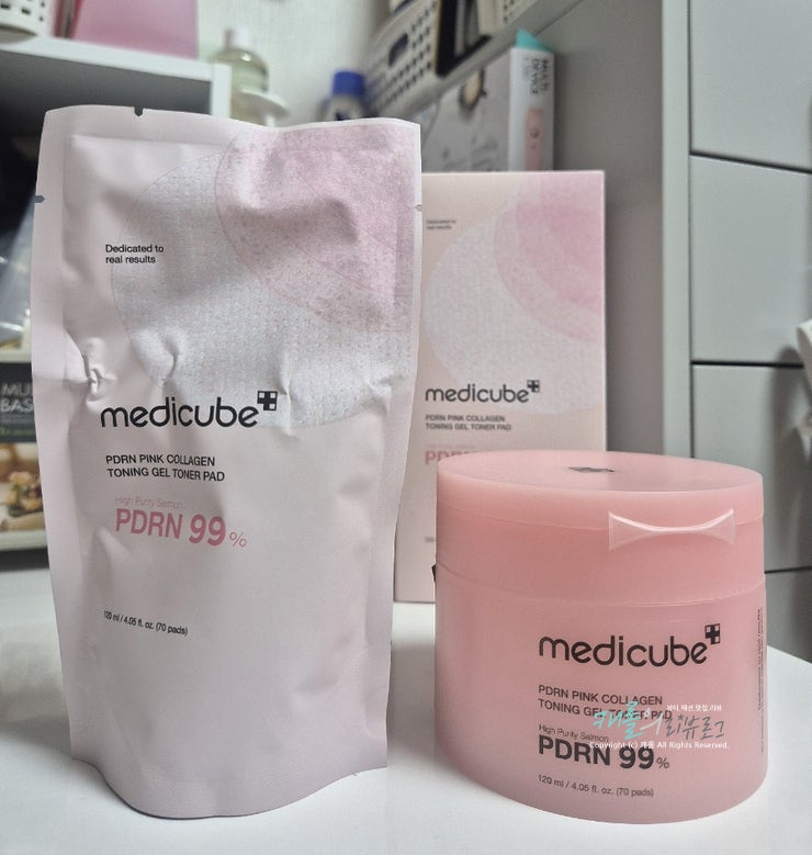 피부 하얘지는법, PDRN 메디큐브 피디알엔 핑크 콜라겐 토닝 겔 토너패드 미백팩