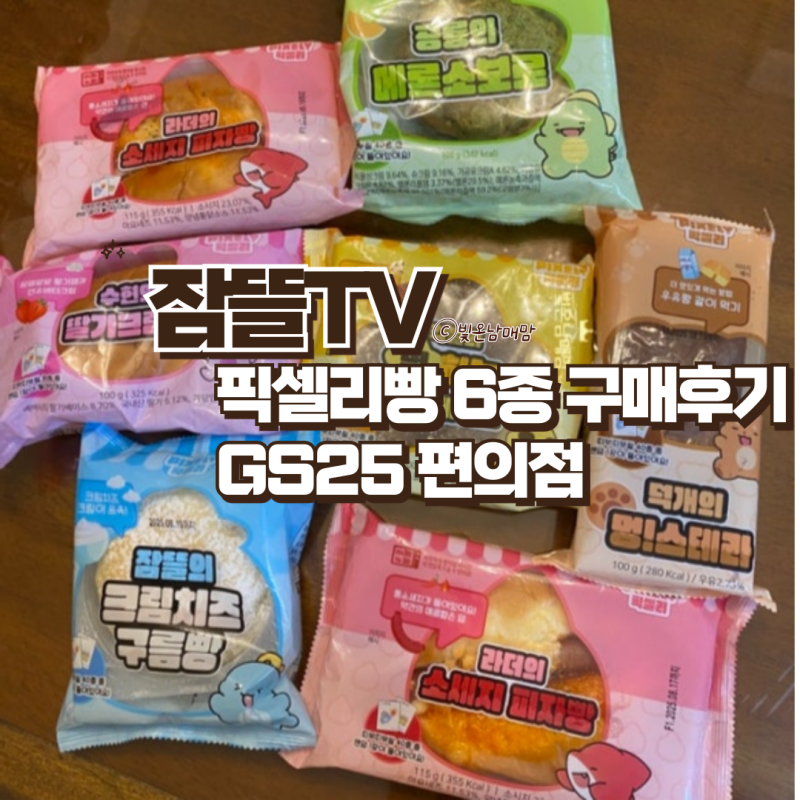 픽셀리빵 GS25 잠뜰빵부터 공룡빵까지 6종 다모은 후기