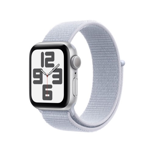  애플워치 SE 2 GPS 40mm, 실버와 블루 클라우드 루프의 감성 조합