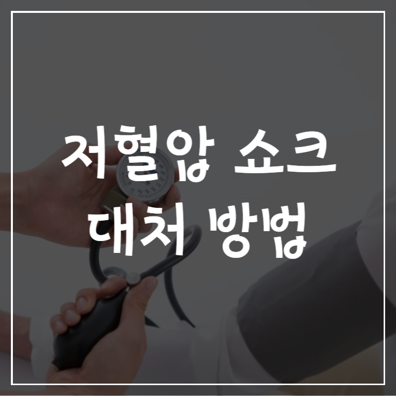 저혈압 쇼크 대처 원인 증상 응급처치