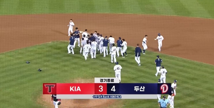 <b>두산</b> 4-3 KIA, <b>김인태</b> 끝내기 2루타! 위즈덤 동점포·안재석... 
