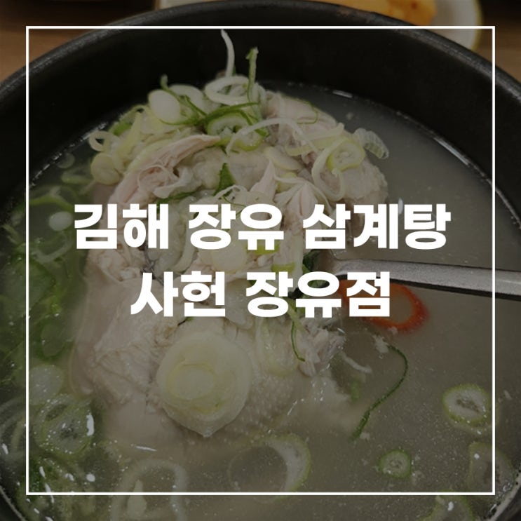  장유 삼계탕 사헌 장유점 김해 보양식
