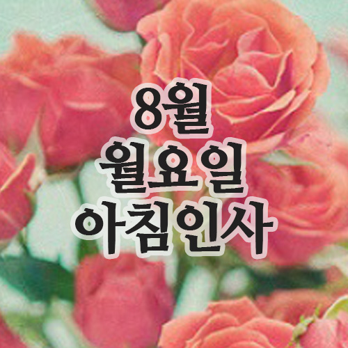  8월의 인사말 18일 월요일 아침인사 문자
