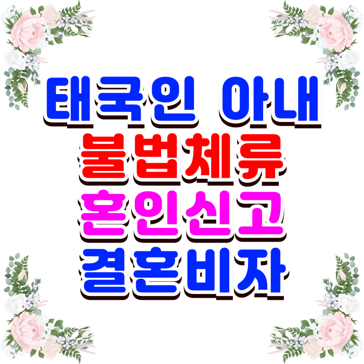  태국인 아내 혼인신고부터 결혼비자 F6 초청 불법체류자 재입국 가능