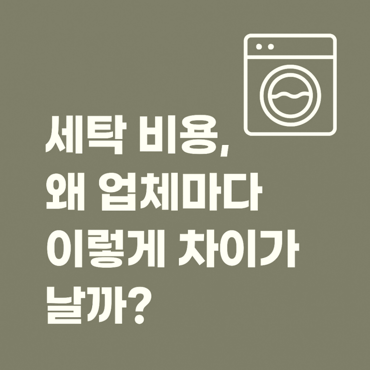  세탁 비용, 왜 업체마다 이렇게 차이가 날까?