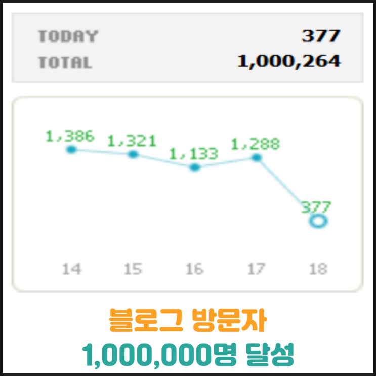  블로그 방문자 100만명 달성