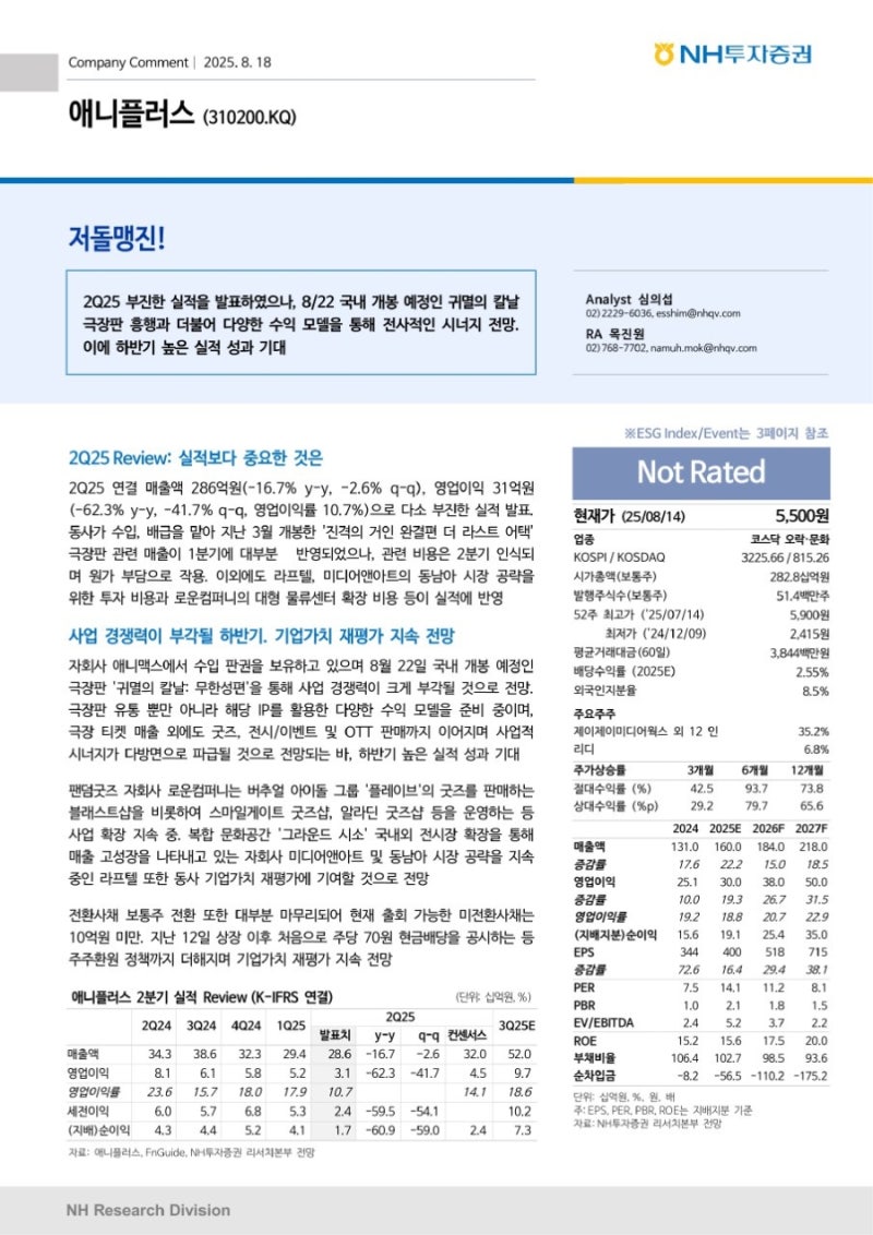 8/18 증권사 Report 정리 : 네이버 블로그