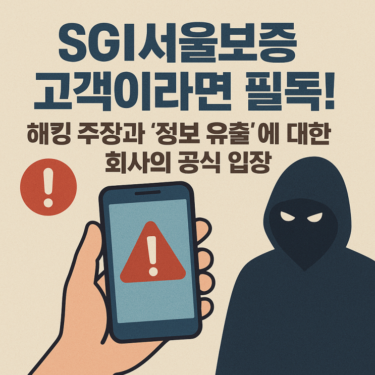  SGI서울보증 고객이라면 필독! 해킹 주장과 '정보 유출'에 대한 회사의 공식 입장
