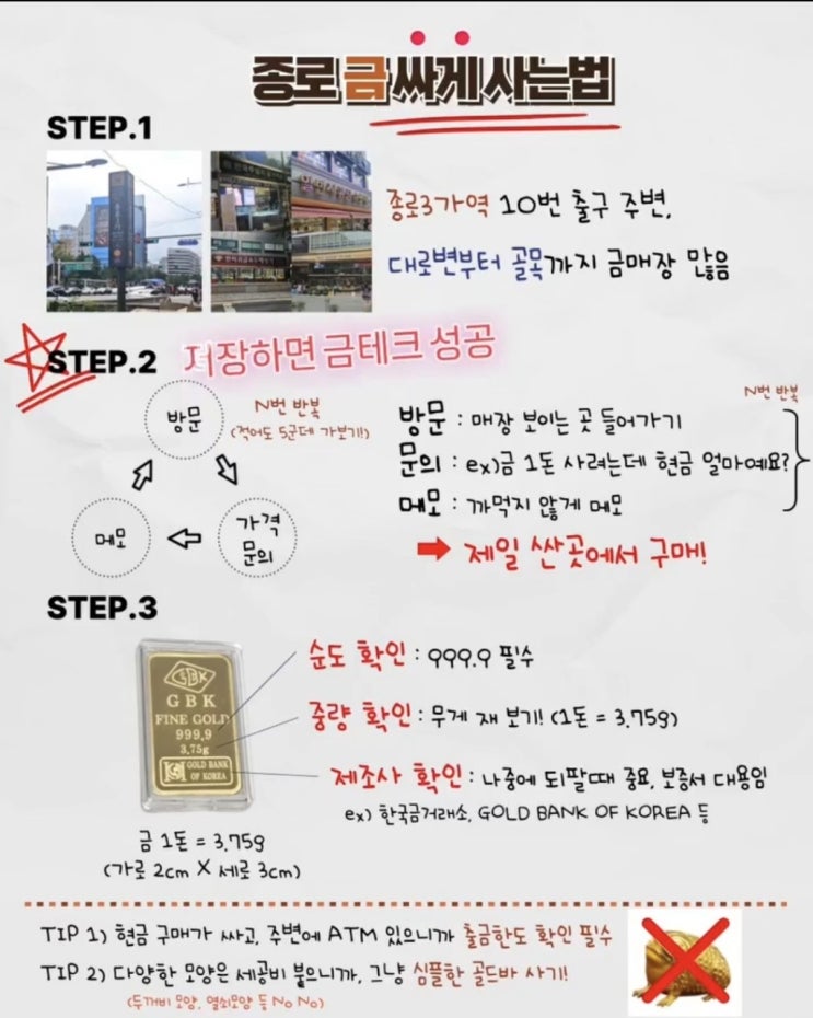  종로에서 금 싸게 사는 방법 완벽 정리!