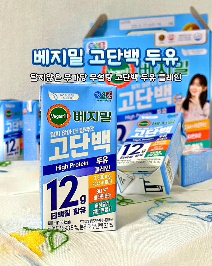  저당두유 베지밀 고단백두유 플레인 달지 않은 무가당 간편 단백질 섭취