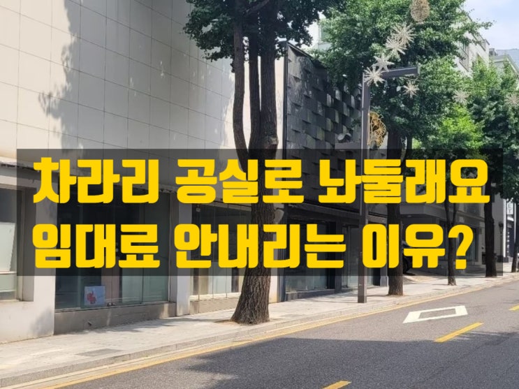  가로수길 - 공실이 지속돼도 임대료를 못 내리는 이유는? 차라리 공실로 놔둘래요!