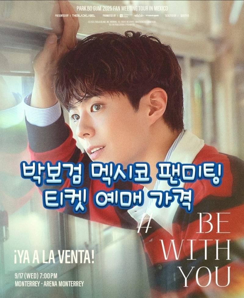 박보검 멕시코 팬미팅 티켓 예매처 가격 좌석 정리