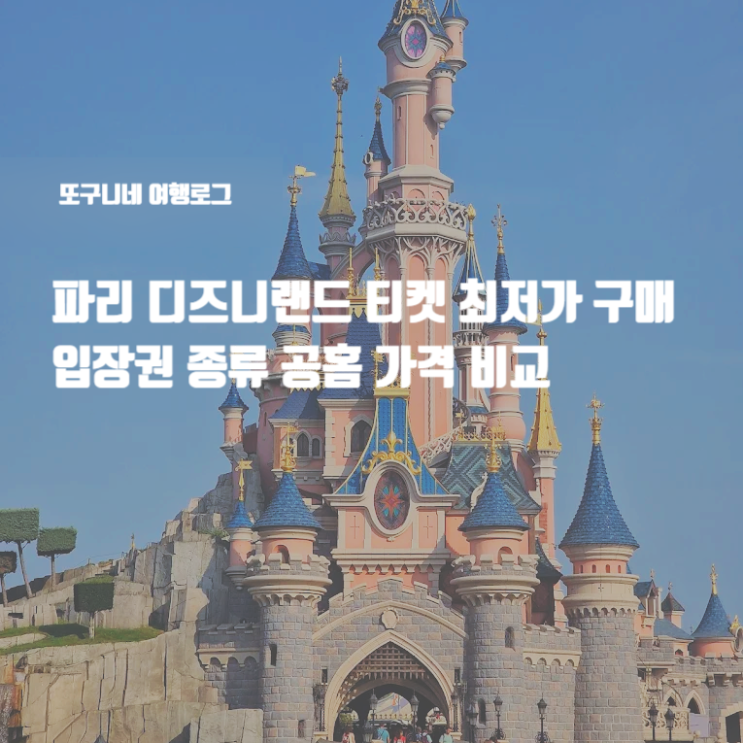  파리 디즈니랜드 티켓 최저가 구매 입장권 종류 공홈 가격 비교