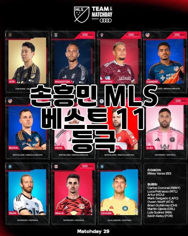 <b>손흥민 MLS 베스트 11</b> 등극