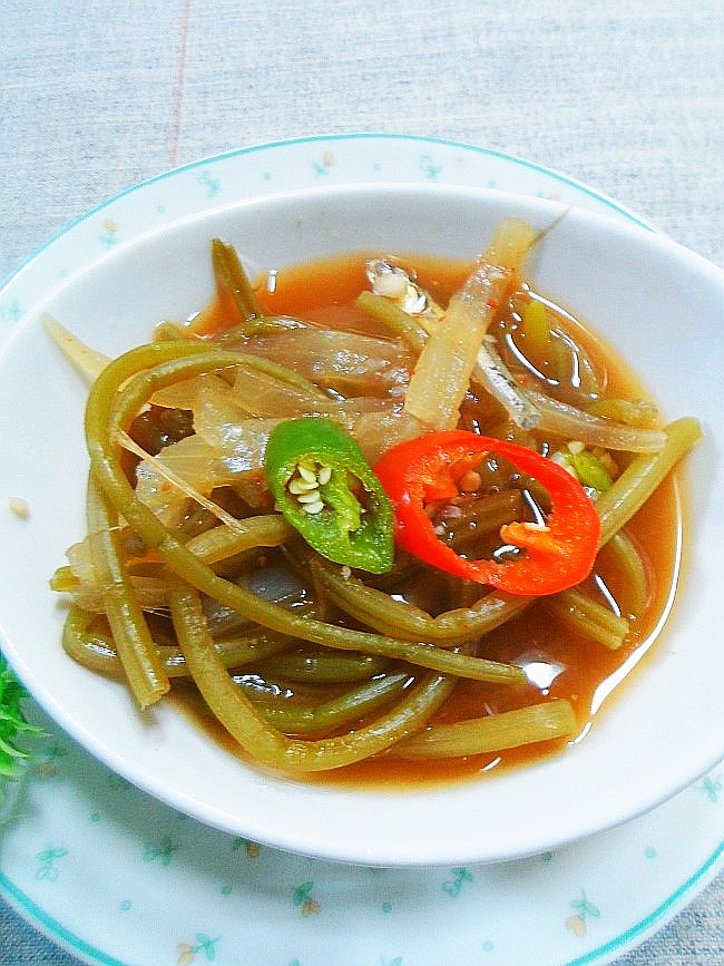 고구마줄기 된장지짐으로 입맛살리기!!!