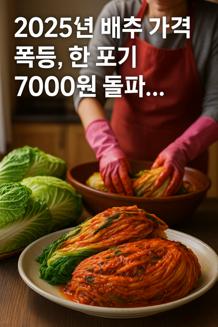 2025년 배추 가격 폭등, 한 포기 7000원 돌파…<b>김장철 물가</b>... 