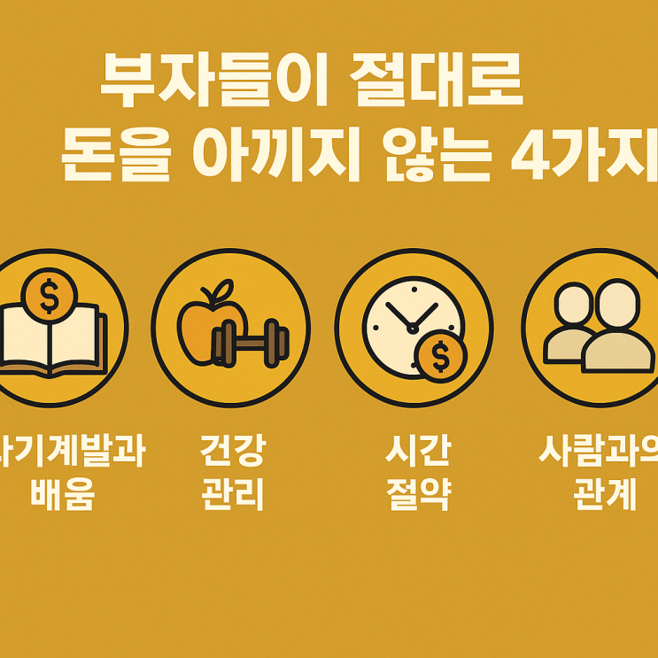  부자들의 절대 돈을 아끼지 않는 4가지
