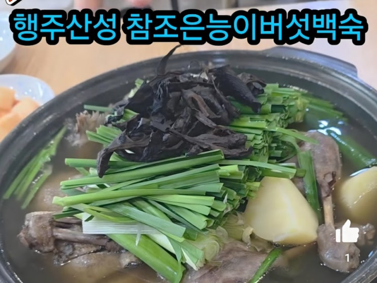  능이해장국 능계탕 능이백숙 해신탕 일산 맛집, 행주산성 참조은능이버섯백숙 고양직영점