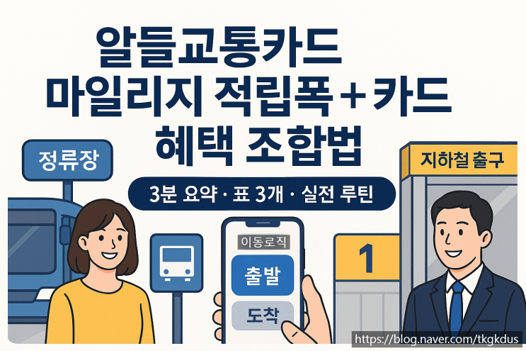  알뜰교통카드 마일리지 적립폭·카드 혜택 조합법 ｜ 3분 요약 + 실전루